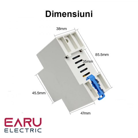 Releu protectie supratensiune si contor de energie inteligent, Wi-fi, EARU-63A, Sensibilitate 10 mA reglabil, digital, protectie supratensiune si suprasarcina, compatibil Tuya si SmartLife App [4]