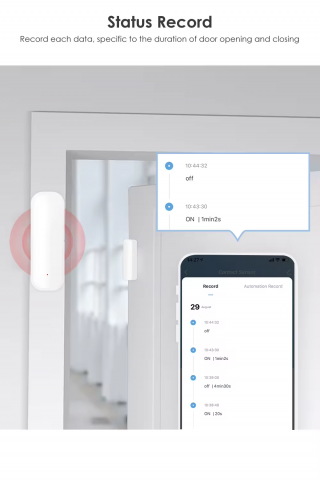 Senzor inteligent Tuya pentru usi si ferestre,notificare usa deschisa, aplicatie de mobil Tuya Smart, Alexa si Google Assistant [7]