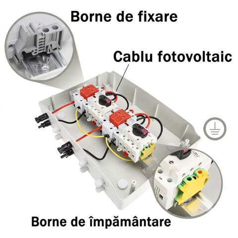Tablou electric fotovoltaic DC EARU 2 stringuri 1000V IP65 complet echipat [6]