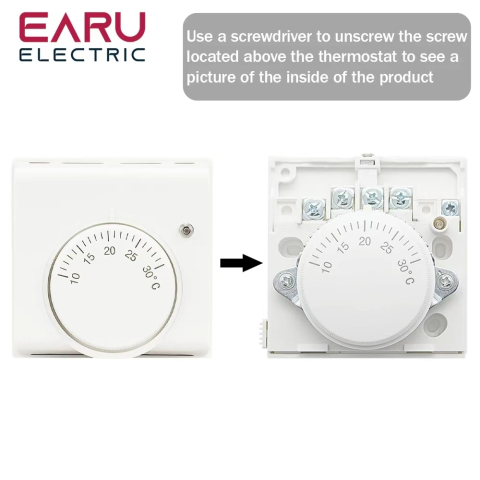 Termostat mecanic Earu SA2000-A pentru încălzire pentru centrala pe gaz, interval de temperatură 10–30°C [3]