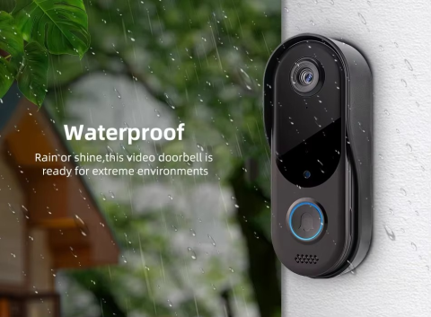 Videointerfon HD wireless JT-V30 , vedere nocturna, 2 baterii incluse, Negru [2]