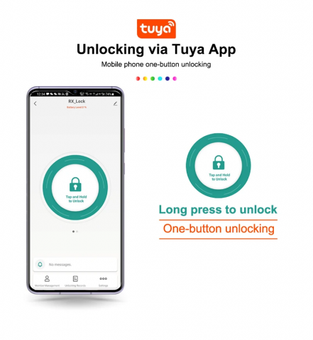 Yala inteligenta, aplicatie telefon, control de la distanta, citire amprenta, alarma efractie, impermeabila, functionare intre -25 si 60 grade, model TY200, Negru [9]