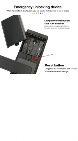 Yala inteligenta, aplicatie telefon, control de la distanta, citire amprenta, alarma efractie, impermeabila, functionare intre -25 si 60 grade, model TY200, Negru [13]