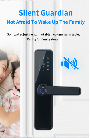 Yala inteligenta, aplicatie telefon, control de la distanta, citire amprenta, alarma efractie, impermeabila, functionare intre -25 si 60 grade, model TY200, Negru [8]