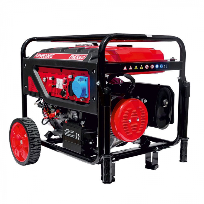 GENERATOR PORTABIL GN6000E CADRU DESCHIS 74DB REZ-25L Pmax/opt-6.5KW/6.0KW-230V AVR H-420 ATS-optional BENZINA START ELECTRIC ENERGO [9]