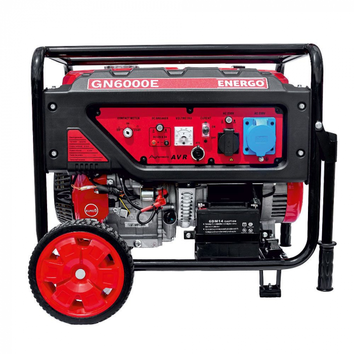 GENERATOR PORTABIL GN6000E CADRU DESCHIS 74DB REZ-25L Pmax/opt-6.5KW/6.0KW-230V AVR H-420 ATS-optional BENZINA START ELECTRIC ENERGO [8]