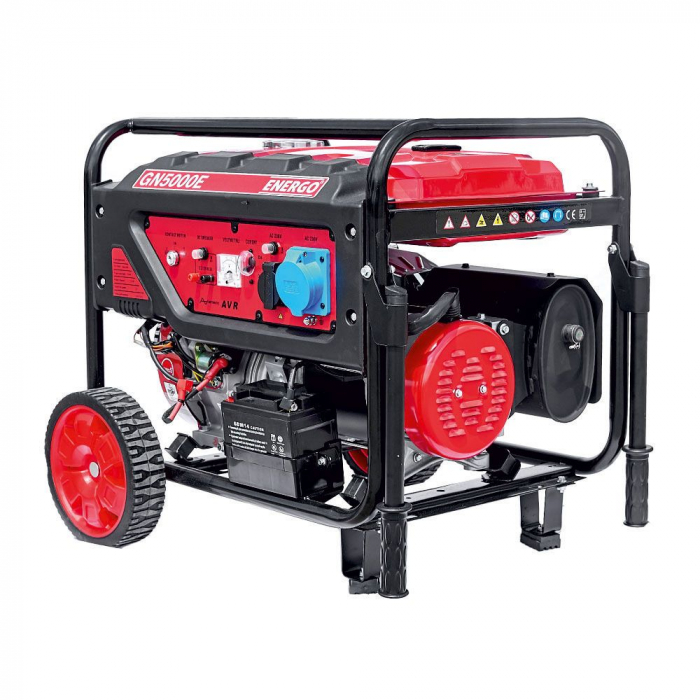 GENERATOR PORTABIL GN5000E CADRU DESCHIS 74DB REZ-25L Pmax/opt-5.5KW/5.0KW-230V AVR H-390 BENZINA START ELECTRIC ENERGO [7]