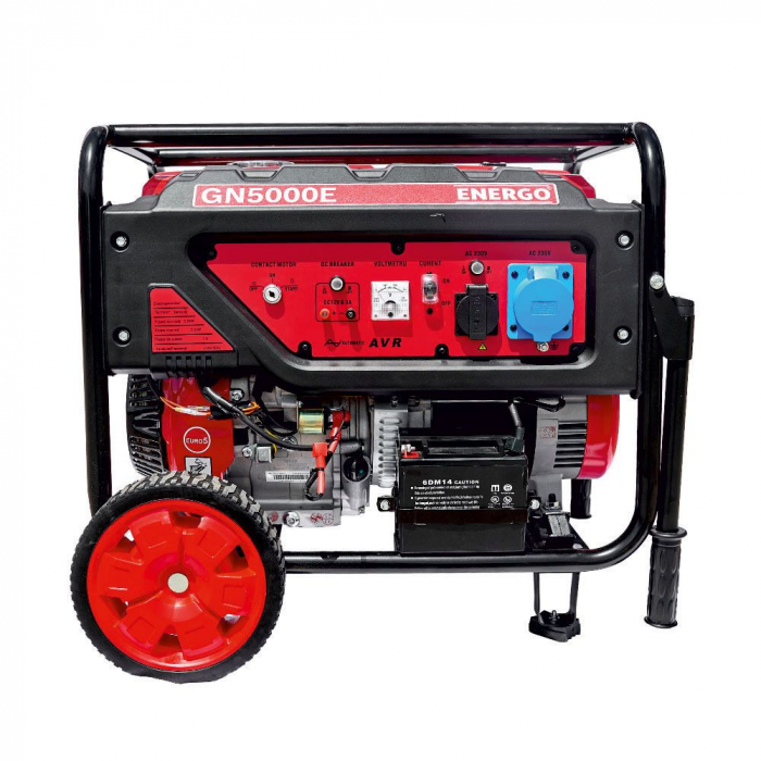 GENERATOR PORTABIL GN5000E CADRU DESCHIS 74DB REZ-25L Pmax/opt-5.5KW/5.0KW-230V AVR H-390 BENZINA START ELECTRIC ENERGO [6]