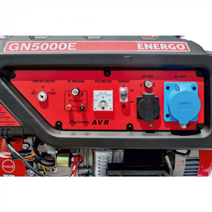 GENERATOR PORTABIL GN5000E CADRU DESCHIS 74DB REZ-25L Pmax/opt-5.5KW/5.0KW-230V AVR H-390 BENZINA START ELECTRIC ENERGO [4]