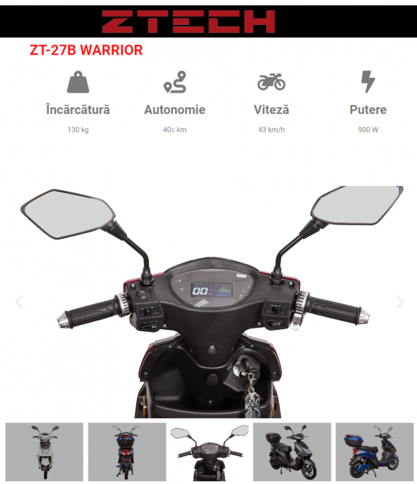 Scuter electric ZT-27 WARRIOR B EEC GRAPHENE  CU PERMIS DE CONDUCERE  viteza maxima 43 km/h [4]