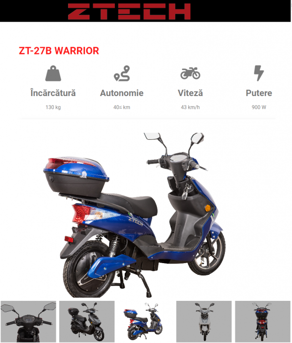 Scuter electric ZT-27 WARRIOR B EEC GRAPHENE  CU PERMIS DE CONDUCERE  viteza maxima 43 km/h [6]