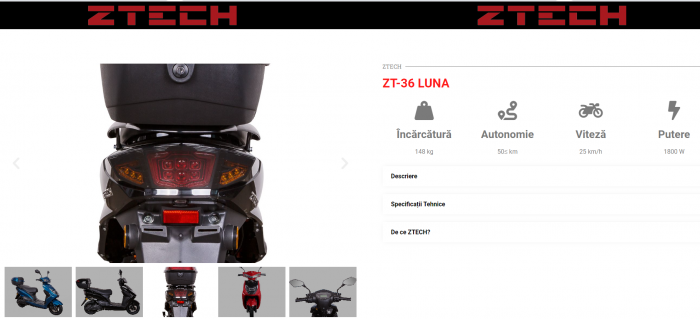 Scuter electric ZT-36 LUNA 25 km/h sau 45 km/h [3]