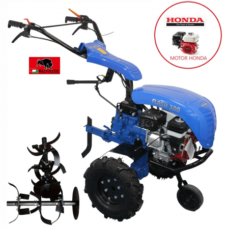 Pachete motocultoare - Motocultor BTA-FLASH300H, motor HONDA GX  200,TRANSMISIE PINIOANE , latime de lucru 380 – 900 mm, adancime 300 mm, motor 6,5cp