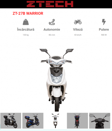 Scuter electric ZT-27 WARRIOR B EEC  viteza maxima 43 km/h  CU PERMIS DE CONDUCERE [1]