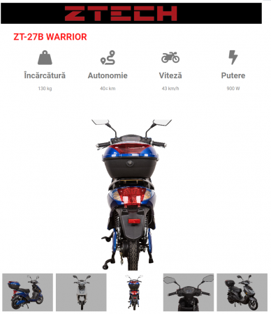 Scuter electric ZT-27 WARRIOR B EEC  viteza maxima 43 km/h  CU PERMIS DE CONDUCERE [2]