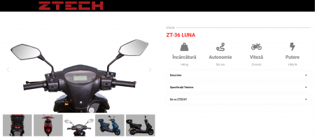 Scuter electric ZT-36 LUNA 25 km/h sau 45 km/h [4]