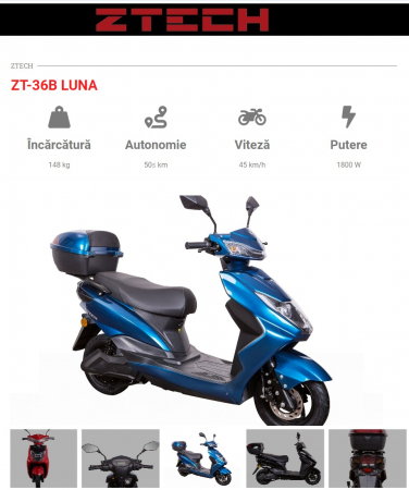 Scuter electric - Scuter electric ZT-36 LUNA 25 km/h sau 45 km/h