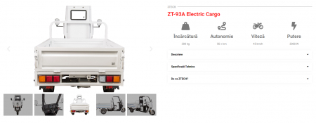 Vehicul urban transport marfa ZT-93A full Electric  Carrier 1.0- 2 X Baterie [5]