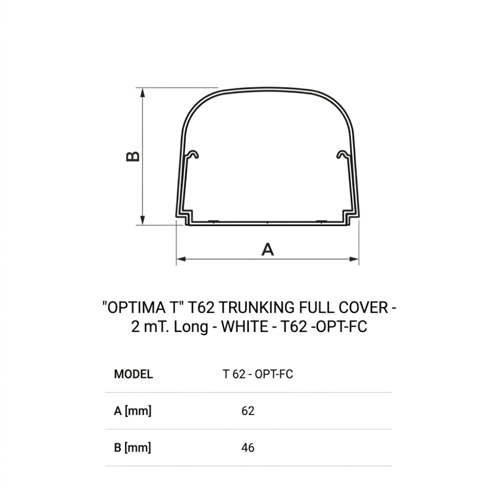 Canal Mascare Traseu Frigorific OPTIMA T62 Bară 2m 11130062 (62x46 mm), PVC Alb [2]