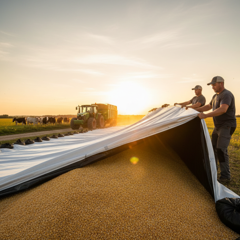 Folie Siloz 120 microni, Alb-Negru, 3 straturi - la metru [2]