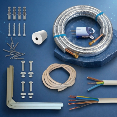 Kit complet 12.000 BTU - izolatie aluminiu - 2 m - 9000 BTU - 12000 BTU - Kit complet instalare AC (Izolație Aluminiu) - Premium- UV Protect