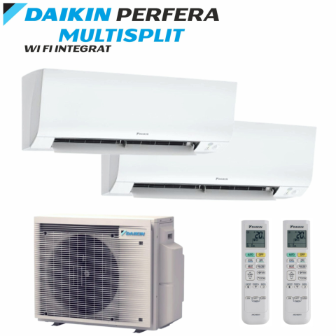 Aer condiționat multisplit - Aer Condiționat Multisplit DAIKIN PERFERA – 2 Unități Interne: 7 000 BTU + 9 000 BTU