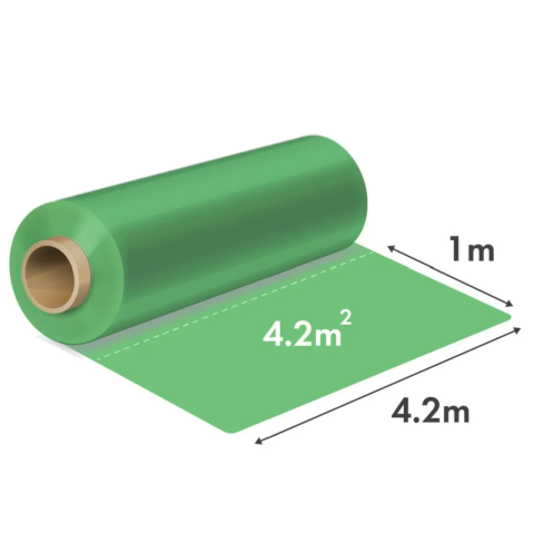 Folie construcții - Folie construcții 4,2 m latime, verde- 120 microni