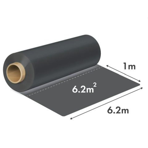 Folie construcții - Folie construcții 6,2 m latime, neagra - 120 microni