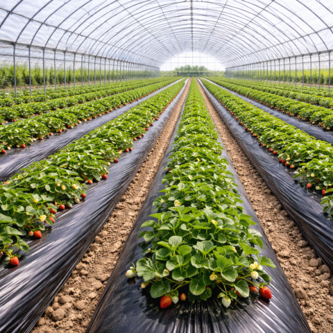 Folie de mulcire neagră – rolă mare (profesional) - Folie de mulcire 0,8 m, 15 microni – neagră, rolă mare 2500 m