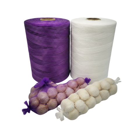 Plase Protecție - Plasă tubulară ambalat usturoi și legume, rolă 1000m (Alb/Violet)