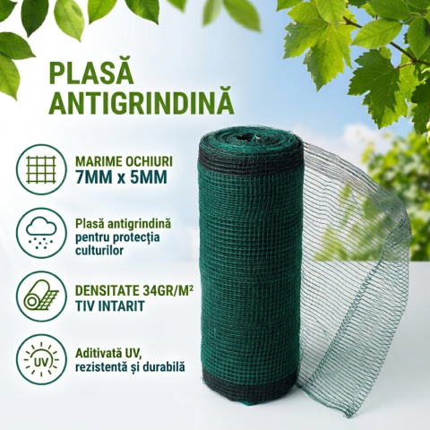 Plasă antigrindină - Plasă antigrindină 6x100 ml, 34 gr/m2, aditivată UV