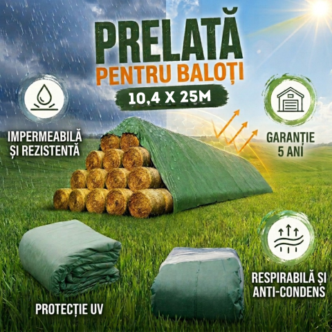 Prelată pentru baloți 10,4 m x 25 m