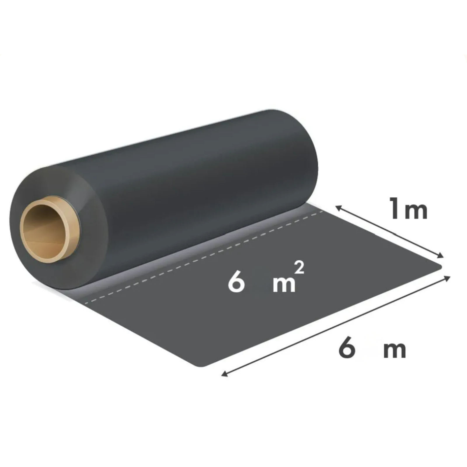 Folie constructii 6m latime, neagra - 150 microni 1 metru