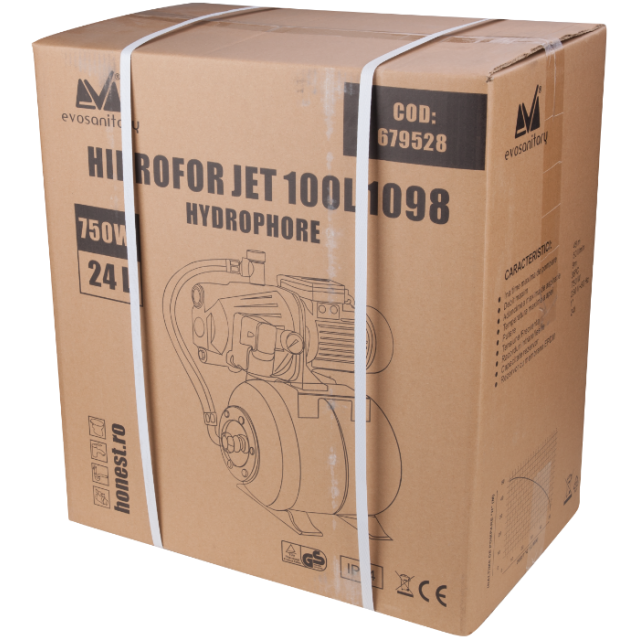 Hidrofor Jet 100L Evosanitary 1098 750W, 24 L, 50 L/min, corp pompa fonta [2]