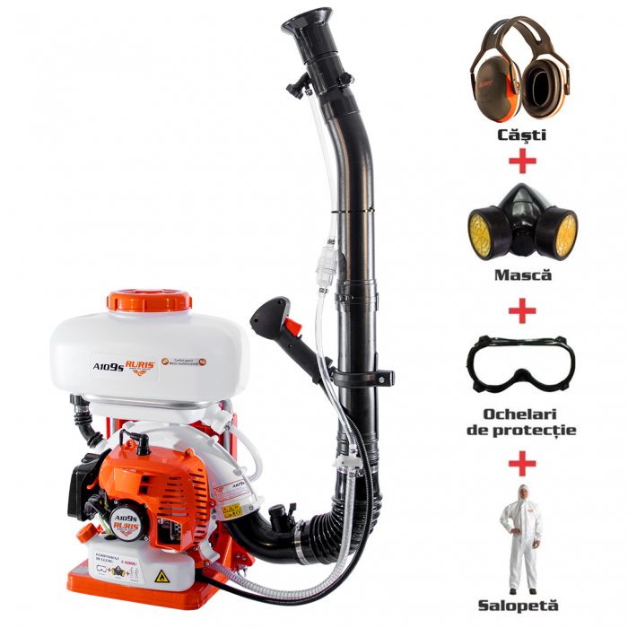 Atomizor RURIS A109S + kit echipament de lucru profesional {casca+salopeta+ochelari+masca} [1]