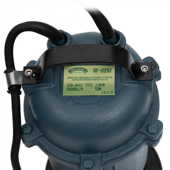 POMPA PENTRU APA MURDARA CU TOCATOR SI PLUTITOR WQCD-2-2,6, 12 M, 2600 W [2]