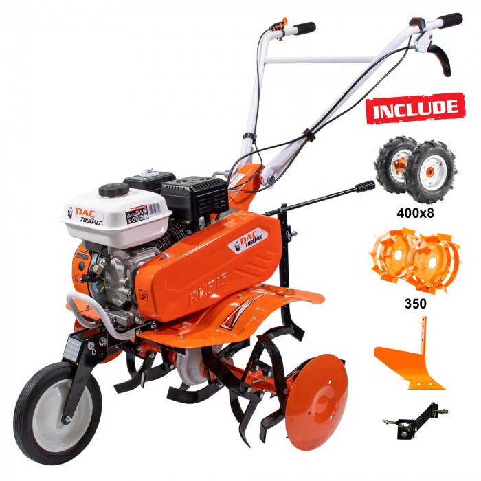 Motosapa DAC 7000ACC2 + roti cauciuc 4.00-8+plug+adaptor+roti metalice 350 fara manicot+set contragreutati 10kg [1]