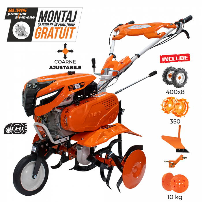 Motosapa RURIS 7500ACC4 + roti cauciuc 4.00-8+plug+adaptor+roti metalice 350 fara manicot [12]