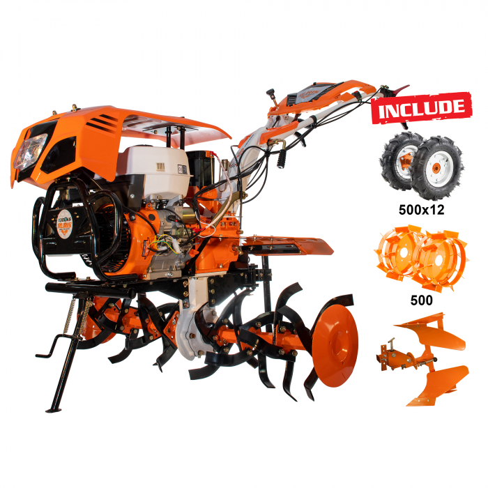 Motosapatoare RURIS 1300KS + roti cauciuc 5.00-12+plug reversibil rev2+roti metalice 500+set contragreutati 20kg [1]