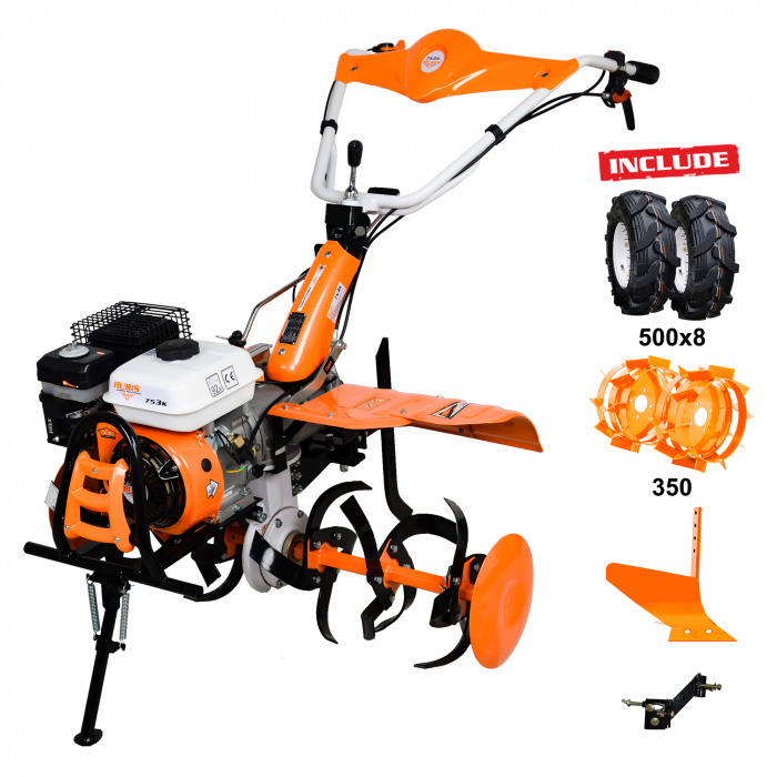 Motosapatoare RURIS 753K + roti cauciuc 5.00-8+plug+adaptor+roti metalice 350 fara manicot+set contragreutati 10kg [30]