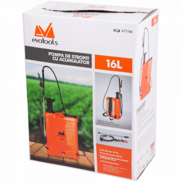 Pompa de stropit 2 in 1 manual + acumulator Evotools 16 Litri [2]
