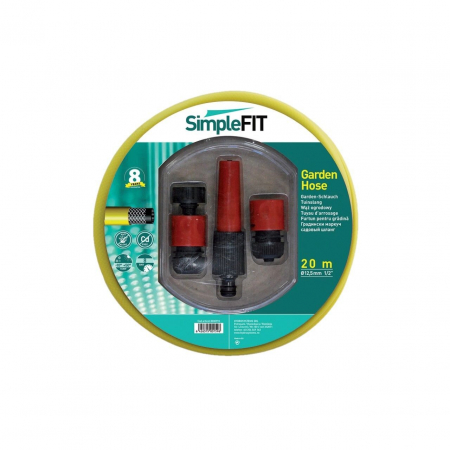 Furtunuri - Kit furtun pentru gradina 12.5mm, 1/2'' x 20m cod 8000993 SimpleFIT
