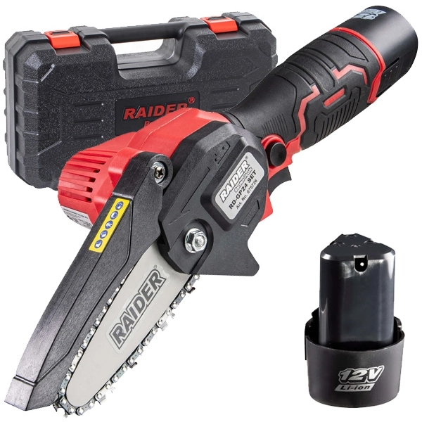 Casa si Gradina - Mini-fierastrau De Gradina Raider 12v 4'' 2x2ah Cu 3 Lanturi Rd-gp24