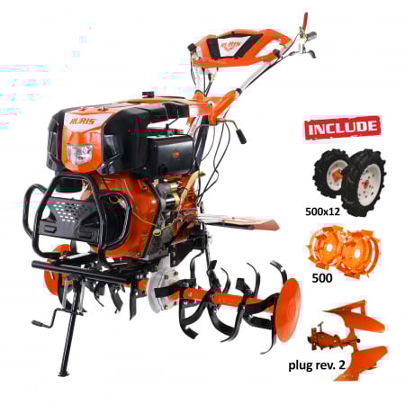 Motosapa - Motosapatoare RURIS 1001KSD + roti cauciuc 5.00-12+plug reversibil rev2+roti metalice 500+set contragreutati 20kg