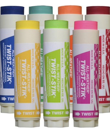 Batoane retractabile vopsea temporara pentru marcarea animalelor, All-Weather Paintstick Twist, cutie 12 bucati [1]