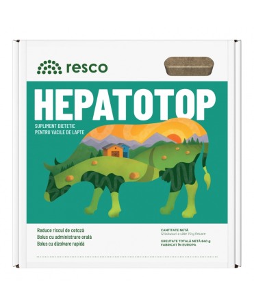 Bolusuri si minerale - Bolusuri cu eliberare rapida de elemente pentru vaci, Resco Hepatotop, cutie 12 bucati