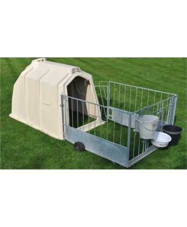 Vitei - Cuseta individuala vitei Calf-Tel ECO cu gard metalic FlexyFence H&L