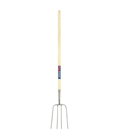 Scule si unelte - Furca compost cu 4 coarne otel carbon, coada lemn, Spear & Jackson Neverbend Professional