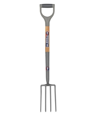 Furci si greble - Furca sapat ingusta cu 4 coarne otel carbon, coada lemn, maner D plastic, Spear & Jackson Neverbend Carbon