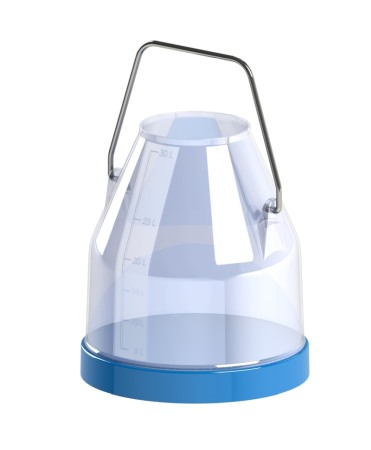 Muls vaci - Galeata lapte plastic transparenta 30 litri, Akroh